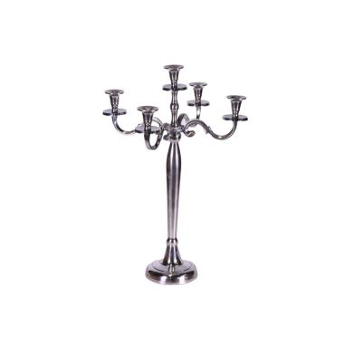 Candelabro Natale Metallo 5P Aregento cm.45x45xh100 |Vacchetti