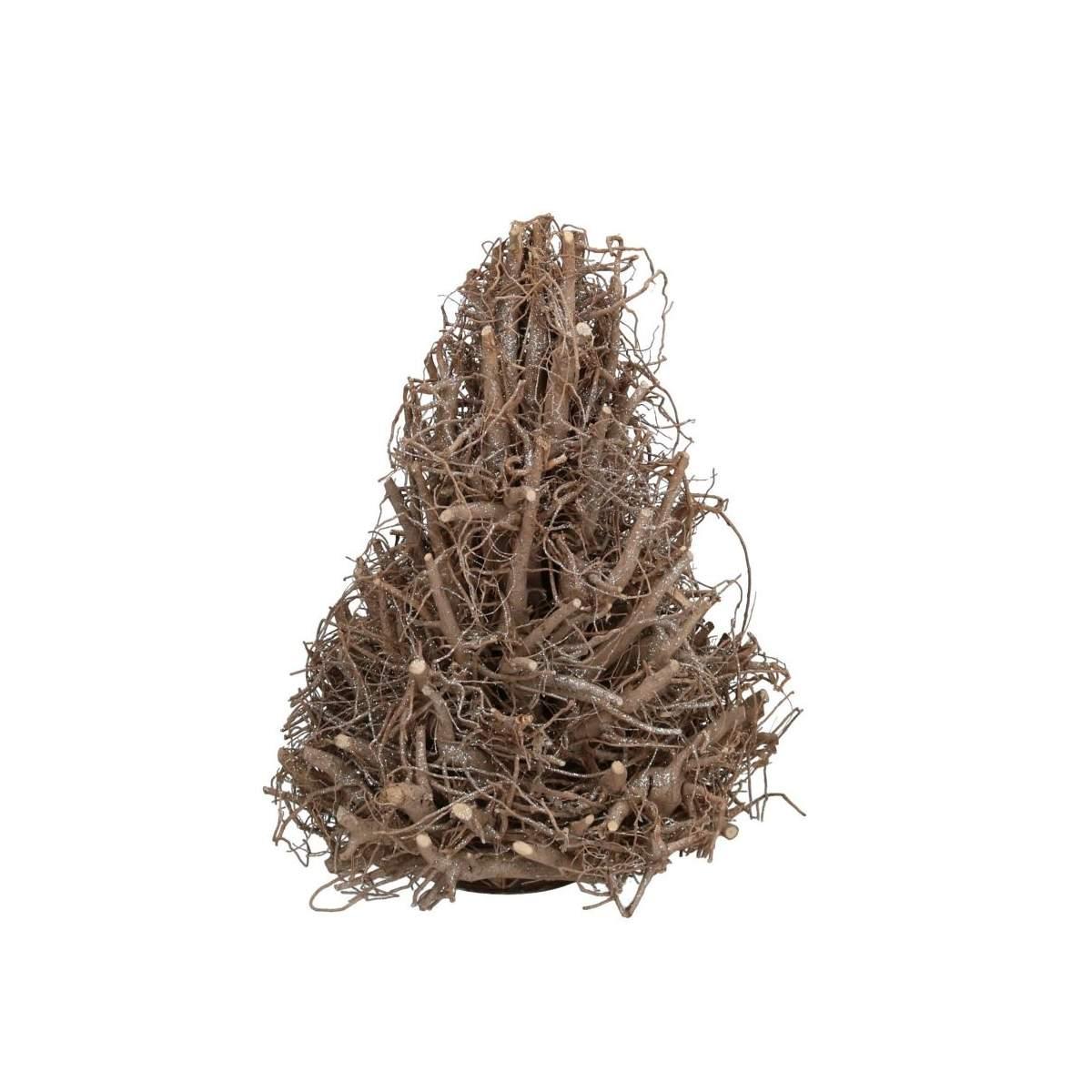 Albero Natale cm.44 Legno con Glitter Argento |Vacchetti