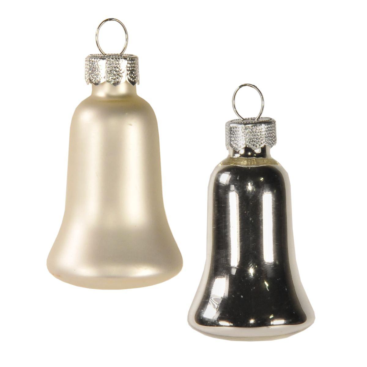 Pallina Natale Vetro cm.5 Campana Argento pz.8