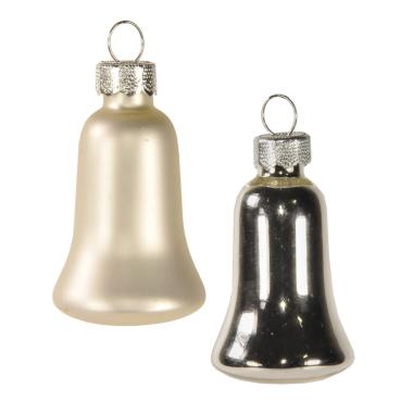 Pallina Natale Vetro cm.5 Campana Argento pz.8