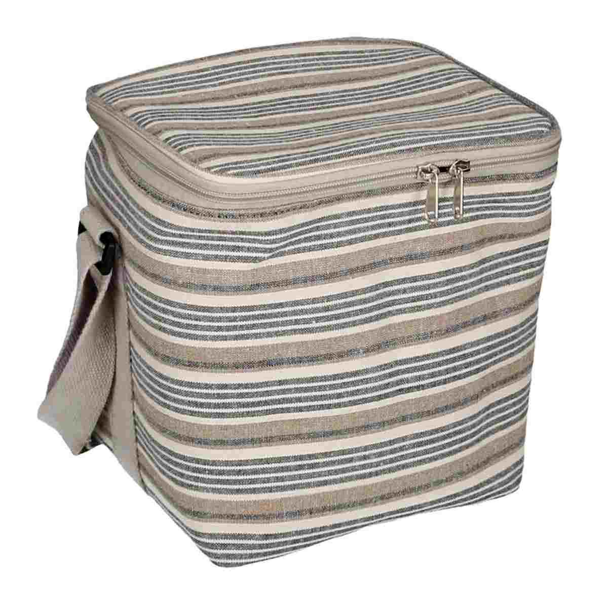 Borsa Termica Righe Beige/Blu cm.22 | Vacchetti