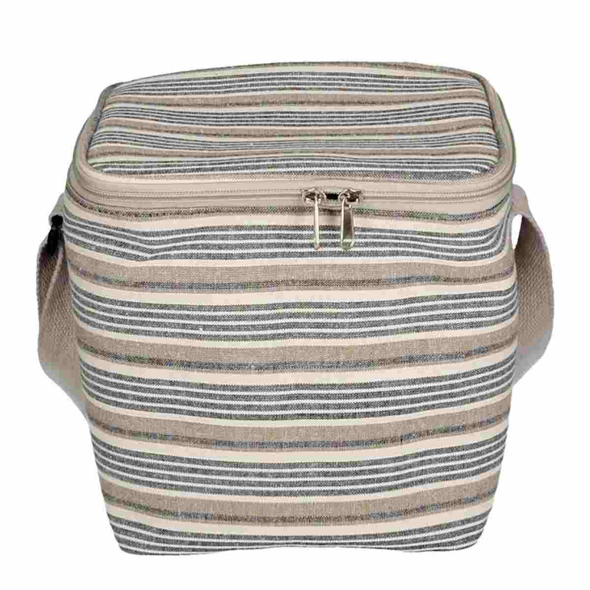 Borsa Termica Righe Beige/Blu cm.22 | Vacchetti