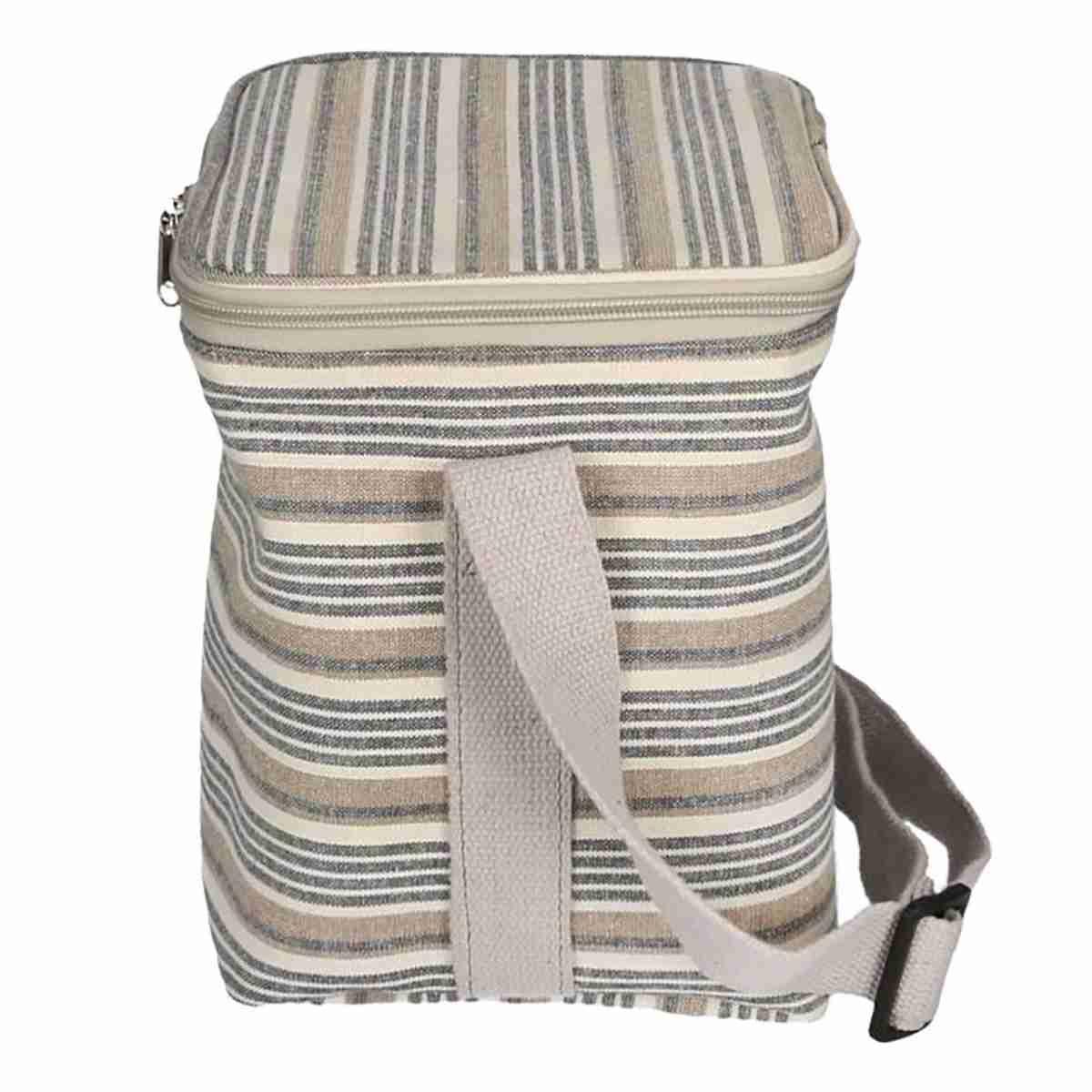 Borsa Termica Righe Beige/Blu cm.22 | Vacchetti