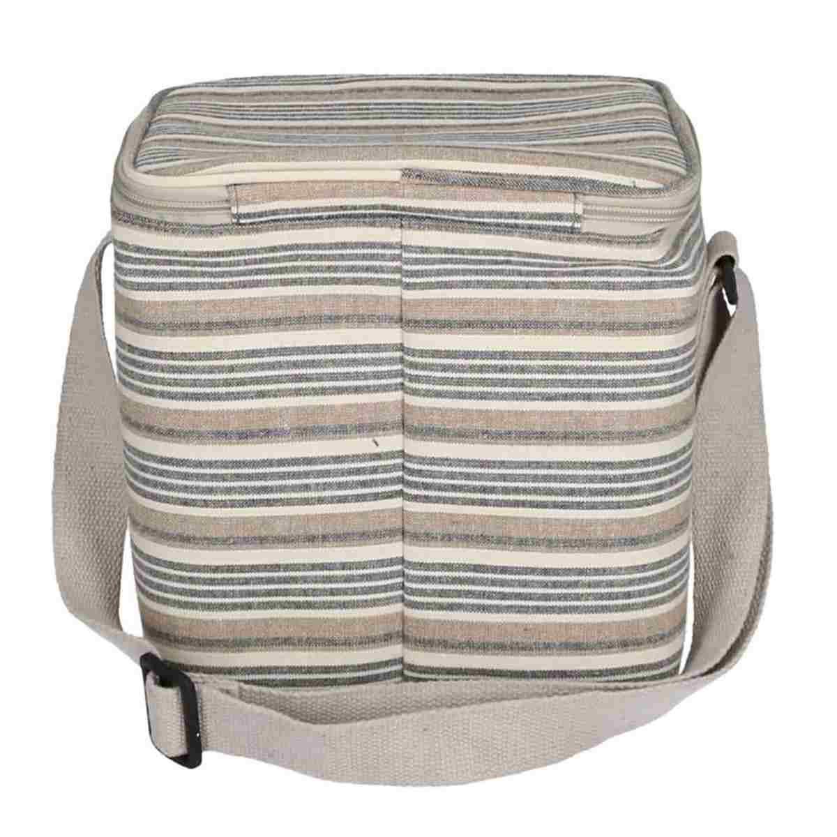 Borsa Termica Righe Beige/Blu cm.22 | Vacchetti
