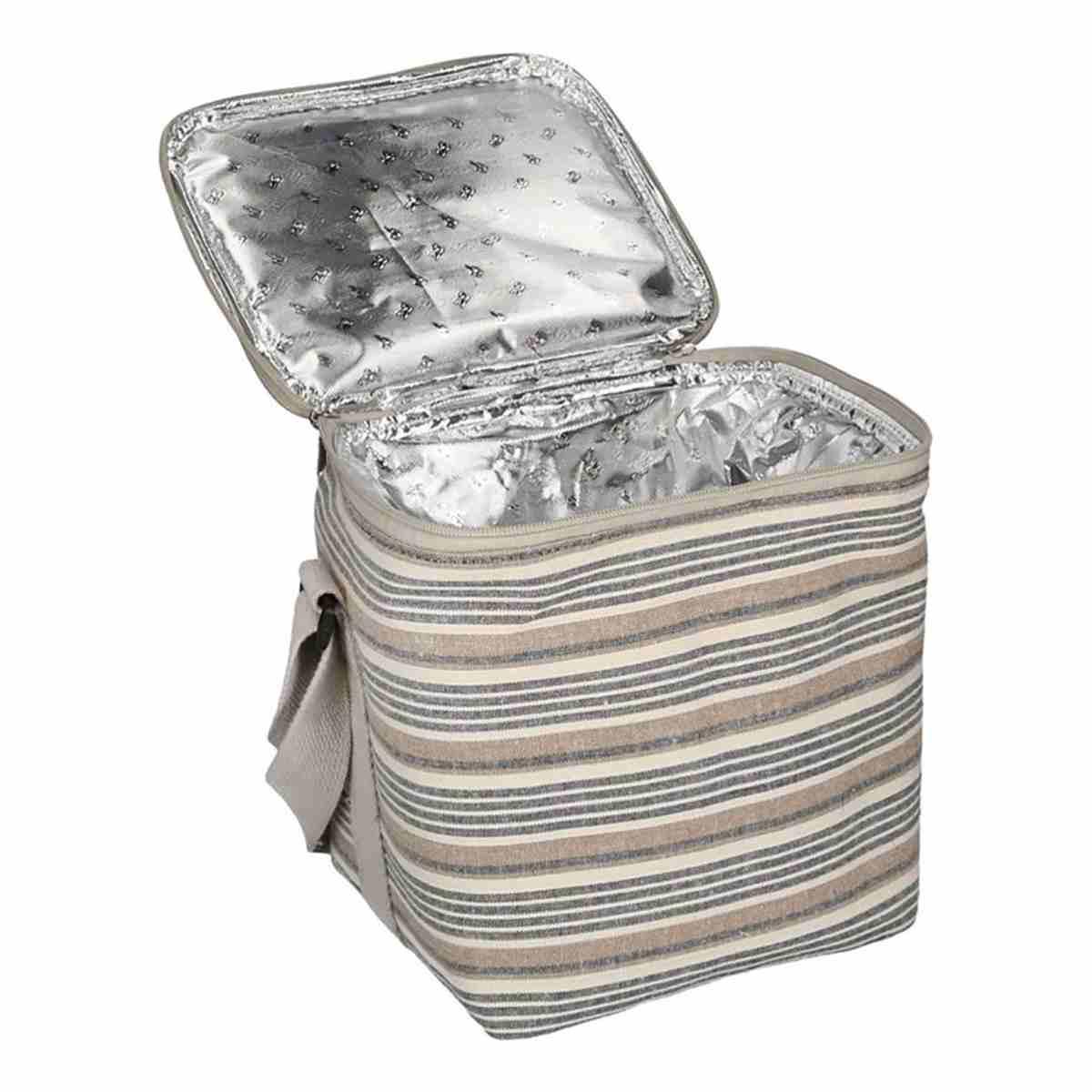 Borsa Termica Righe Beige/Blu cm.22 | Vacchetti