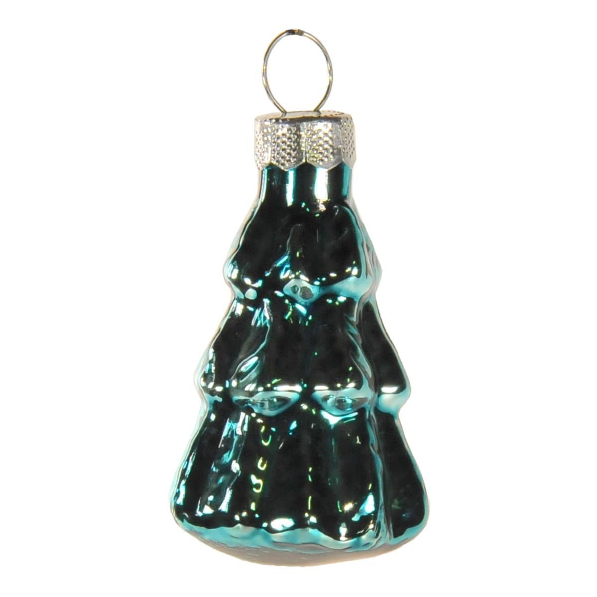Pallina Natale Vetro cm.5 Albero Azzurro pz.8