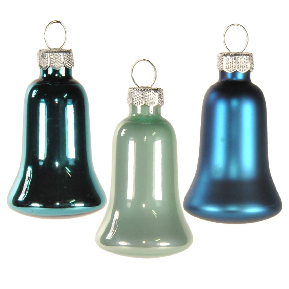 Pallina Natale Vetro cm.5 Campana Azzurro pz.8