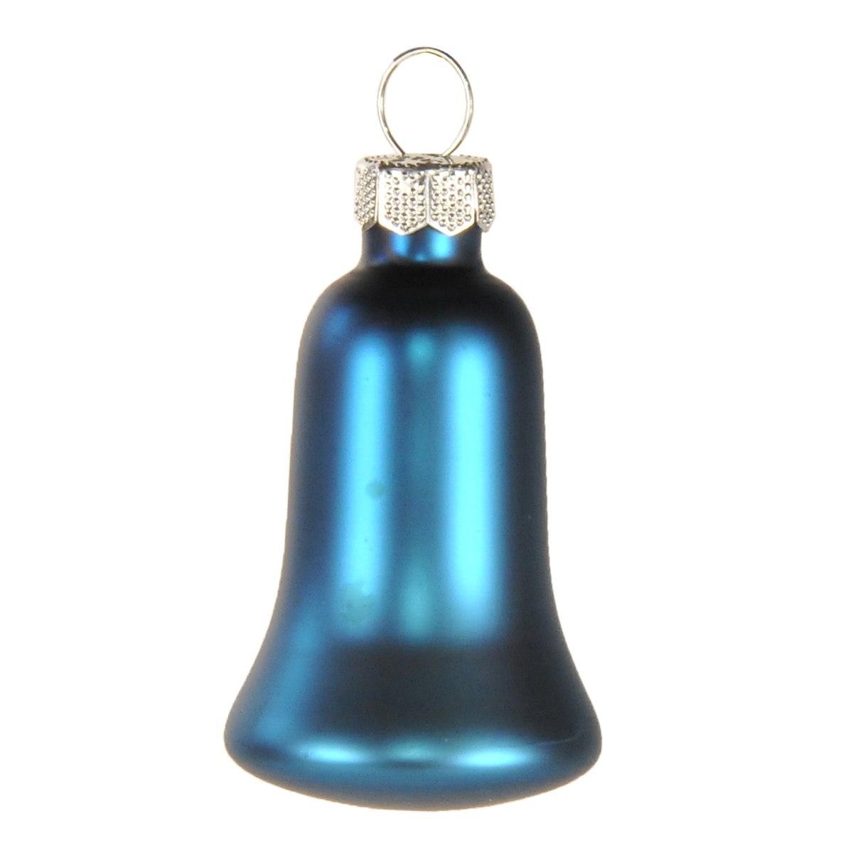 Pallina Natale Vetro cm.5 Campana Azzurro pz.8