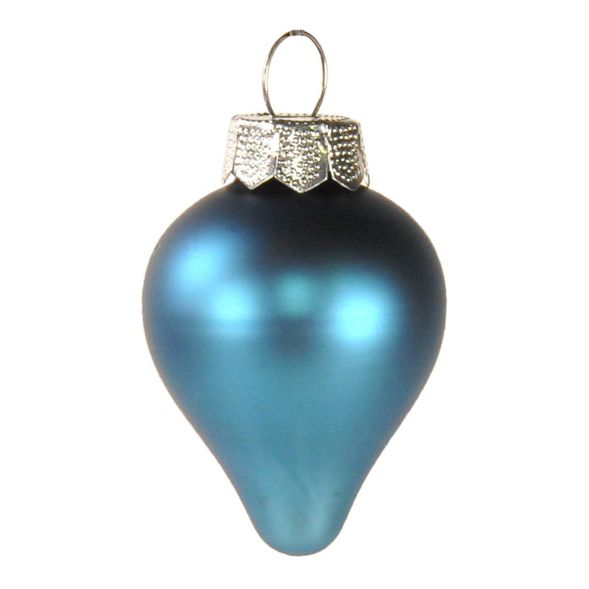 Pallina Natale Vetro cm.4 Goccia Azzurro pz.10