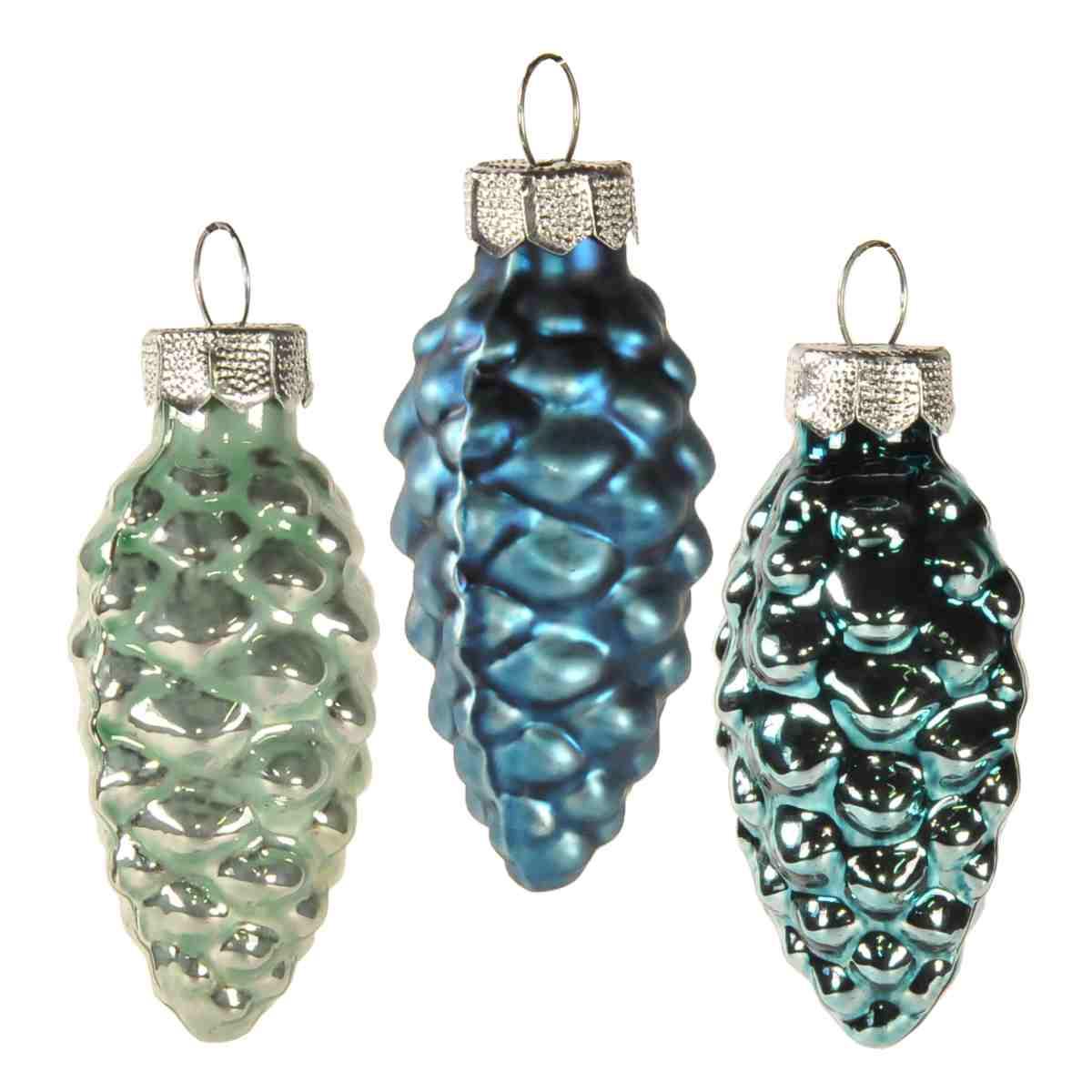 Pallina Natale Vetro cm.5 Pigna Azzurro pz.8