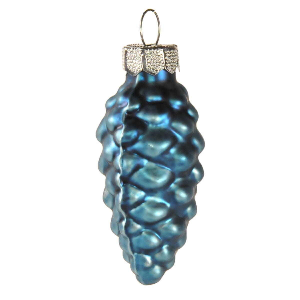 Pallina Natale Vetro cm.5 Pigna Azzurro pz.8