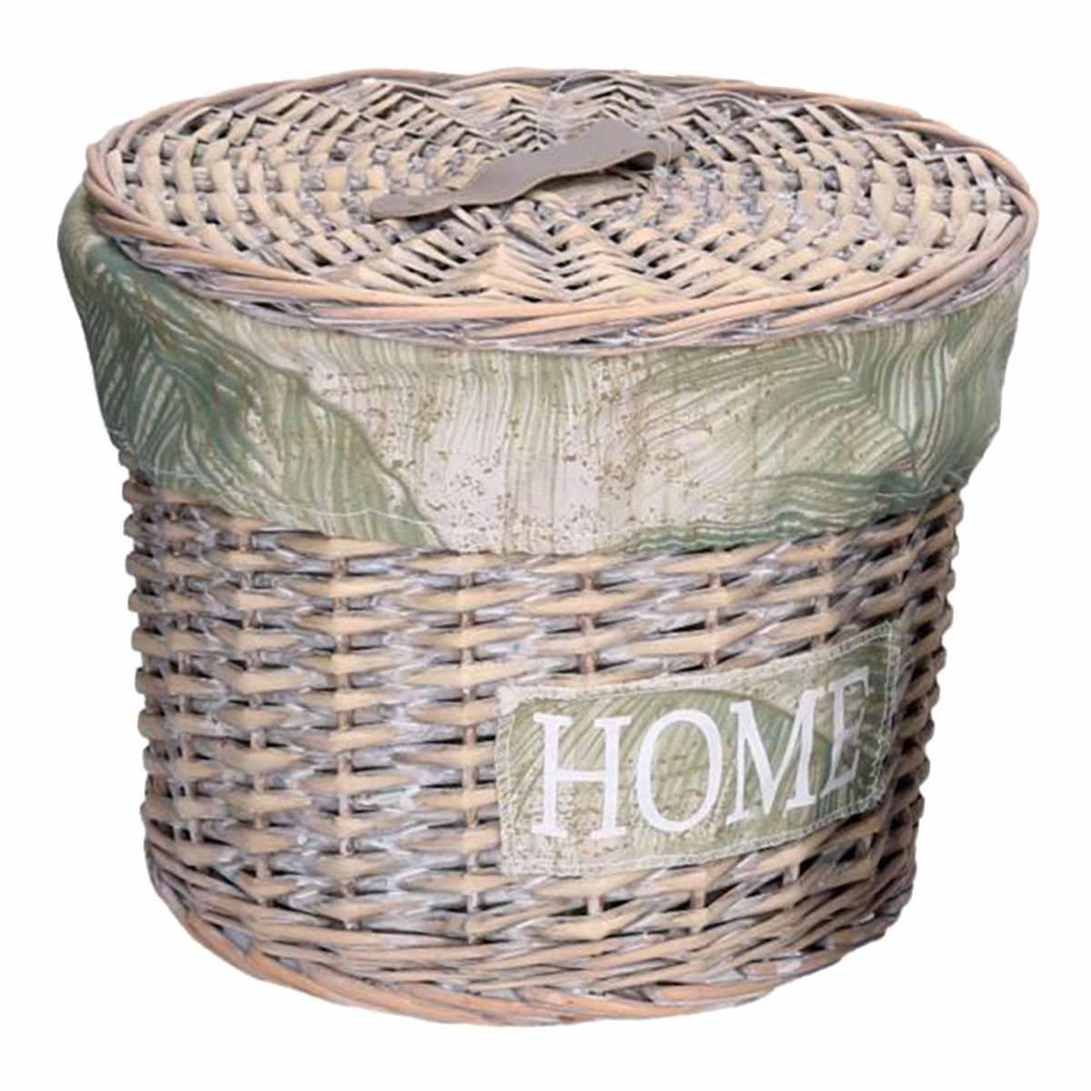 Cesto Vimini Tondo Felce con Coperchio cm.24xh18 | Vacchetti