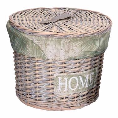 Cesto Vimini Tondo Felce con Coperchio cm.24xh18 | Vacchetti