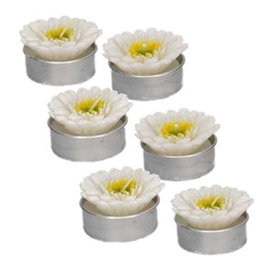 Candela Gerbera Bianca cm.4 pz.6 | Vacchetti