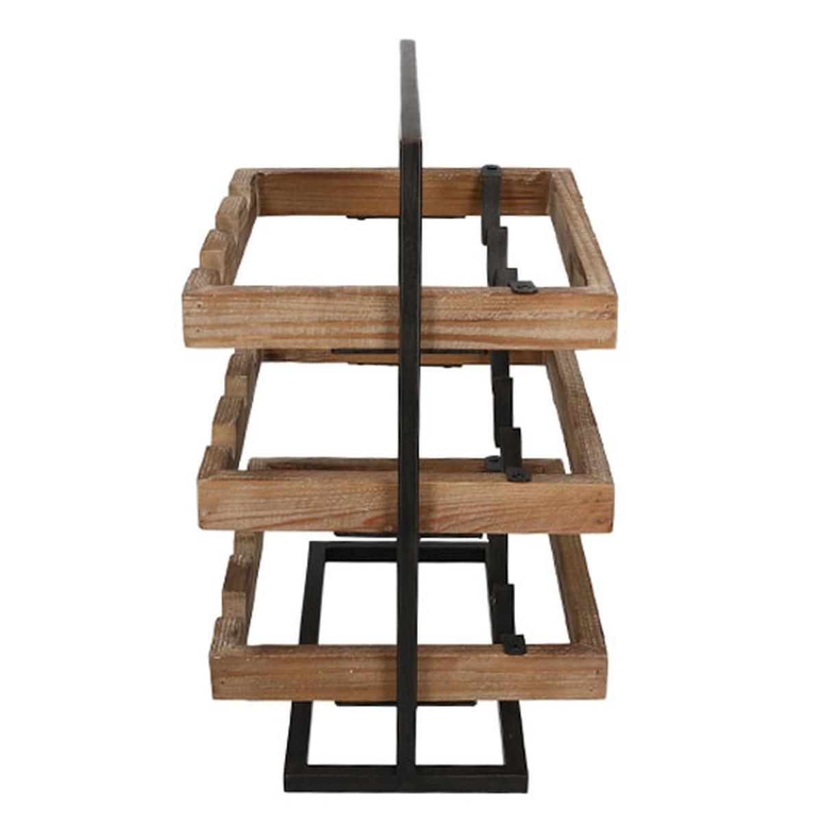 Portabottiglie Legno Metallo 9 Posti cm.37x26x45 | Vacchetti