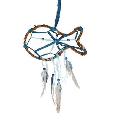 Acchiappasogni Pesce Rattan Blu cm.26 | Vacchetti
