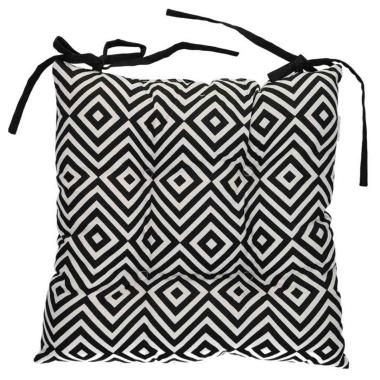 Cuscino Sedia Etnico Bianco Nero cm.40 | Vacchetti