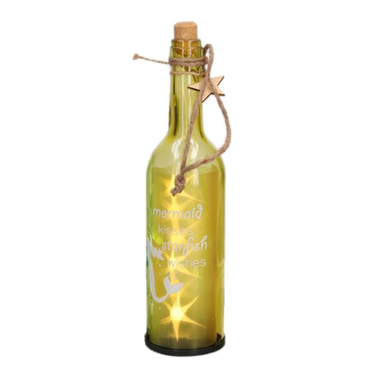 Bottiglia Vetro Giallo con Led cm.30 | Vacchetti