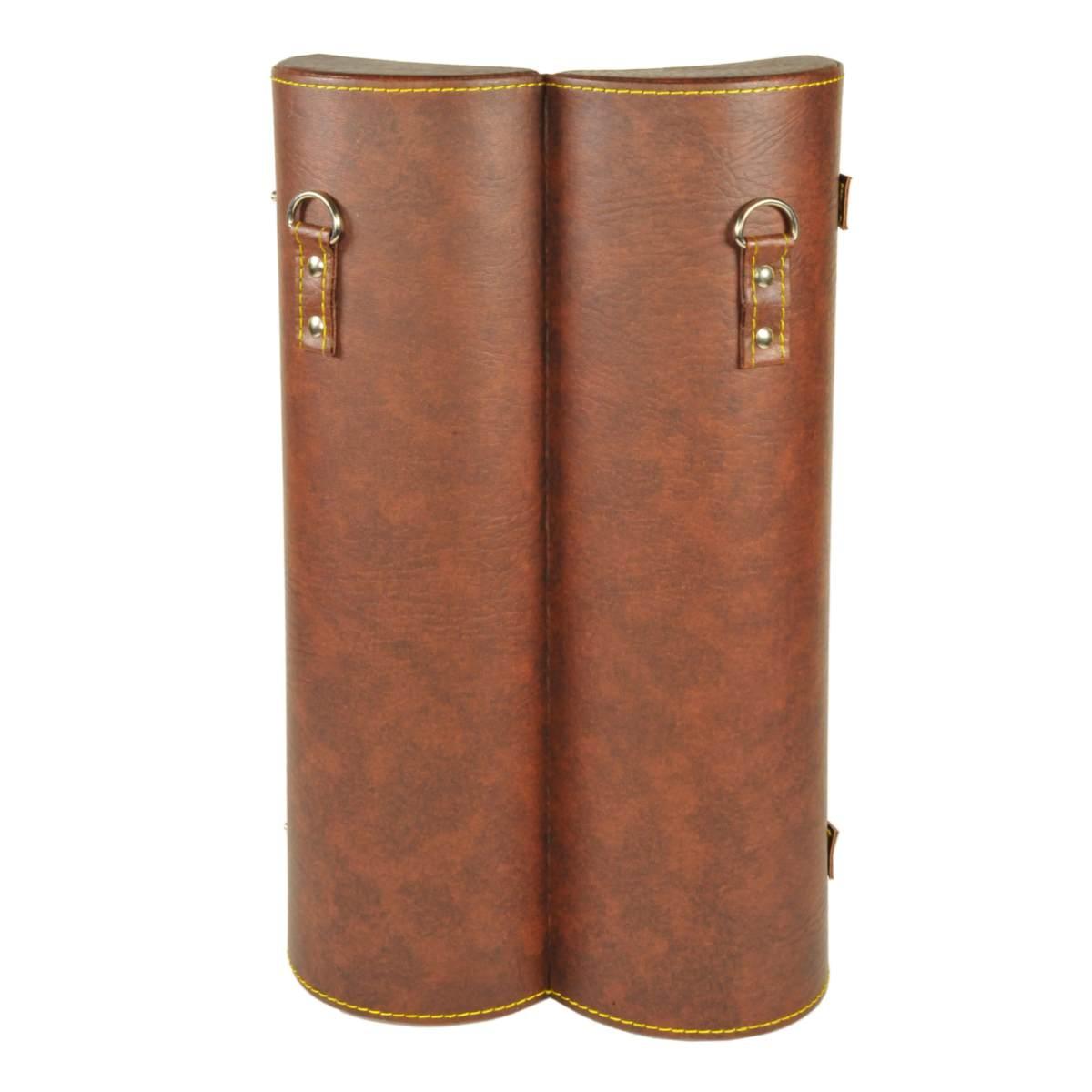 Porta Bottiglie 1P Pelle Marrone Accessori cm.11x36 | Vacchetti