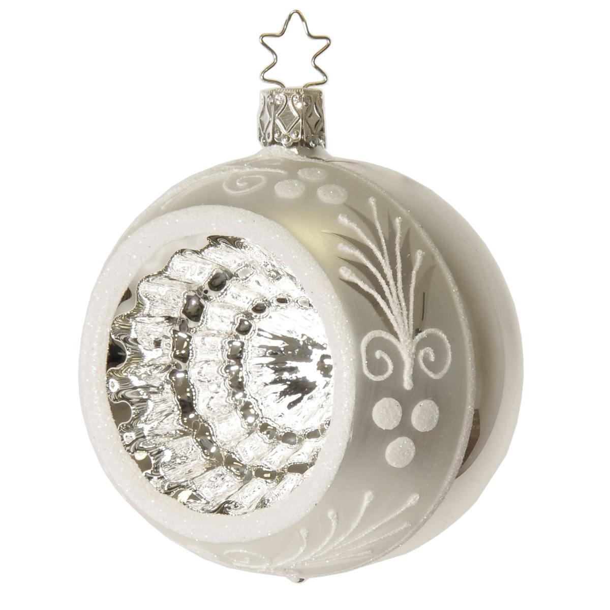 Pallina Natale Vetro Collezione cm.8 Argento |Inge's Glass