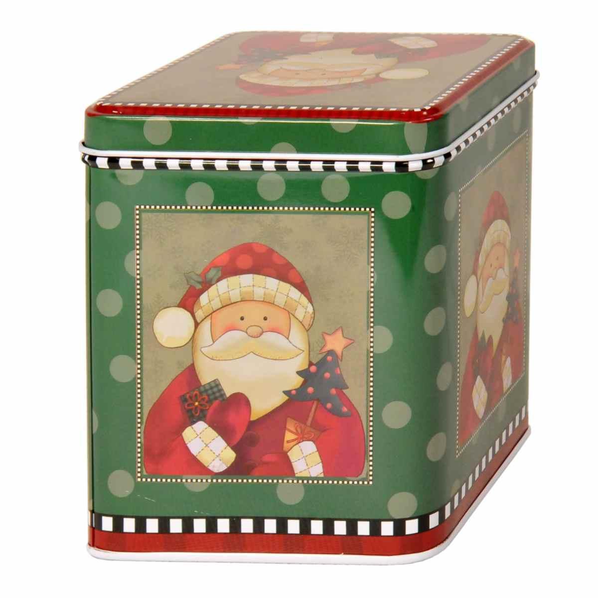 Scatola Natale Metallo Quadra Paesino 10x10x13 |Vacchetti