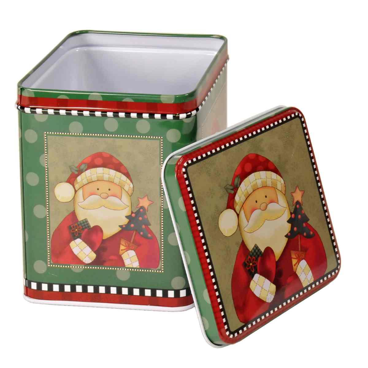 Scatola Natale Metallo Quadra Paesino 10x10x13 |Vacchetti