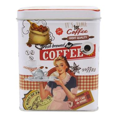 Scatola Metallo Vintage Coffe Quadra cm8x8x11 | Vacchetti