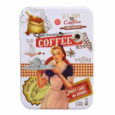 Scatola Metallo Vintage Coffe cm.14x10x5,5 | Vacchetti
