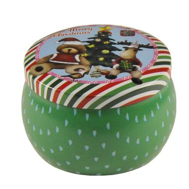 Scatola Natale Metallo Tonda cm.7x5