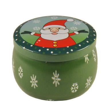 Scatola Natale Metallo Tonda cm.Ø7x5