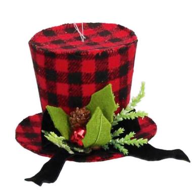 Decorazione Natalizia Cappello in Tessuto Quadri cm.12xh8,9 |Vacchetti