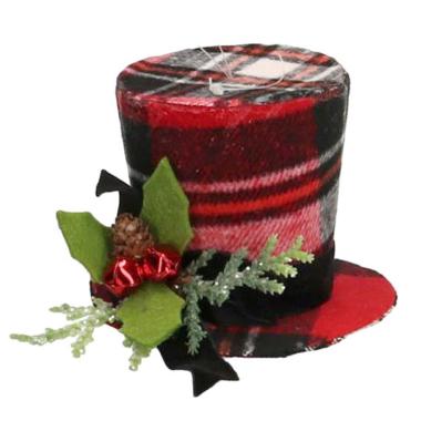 Decorazione Natalizia Cappello in Tessuto Quadri cm.12xh8,9 |Vacchetti