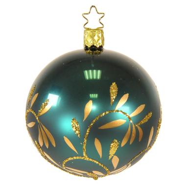 Pallina Natale Vetro Collezione cm.Ø8 Verde Blu Ottanio |Inge's Glass