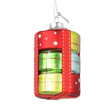 Pallina Natale Vetro cm.5x8 Pacco Regalo |Vacchetti