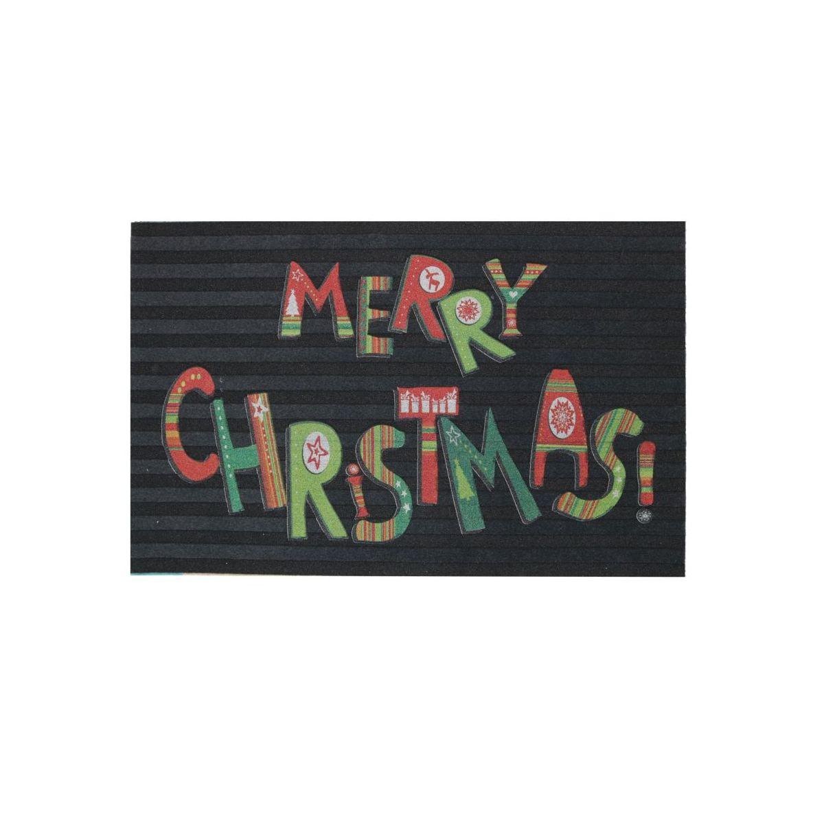 Zerbino PVC Merry Christmas Grigio cm.45x70 |Vacchetti