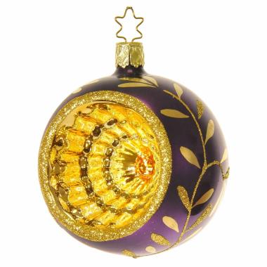 Pallina Natale Vetro Collezione cm.8 Viola Oro |Inge's Glass