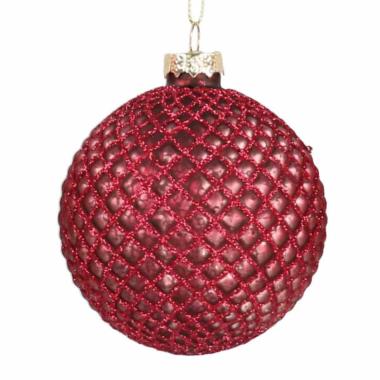 Pallina Natale Vetro cm.8 Viola con Glitter |Vacchetti