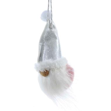 Decorazione Natalizia Babbo Natale Bianco con Barba cm.6x15 |Vacchetti