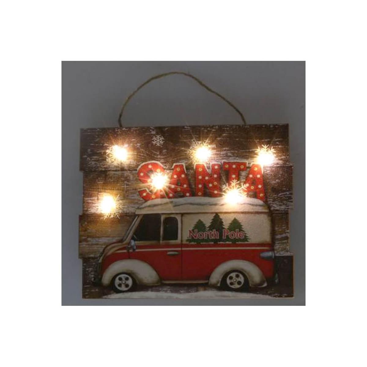 Targa Quadro Legno con Led Furgoncino cm.24x20 | Vacchetti