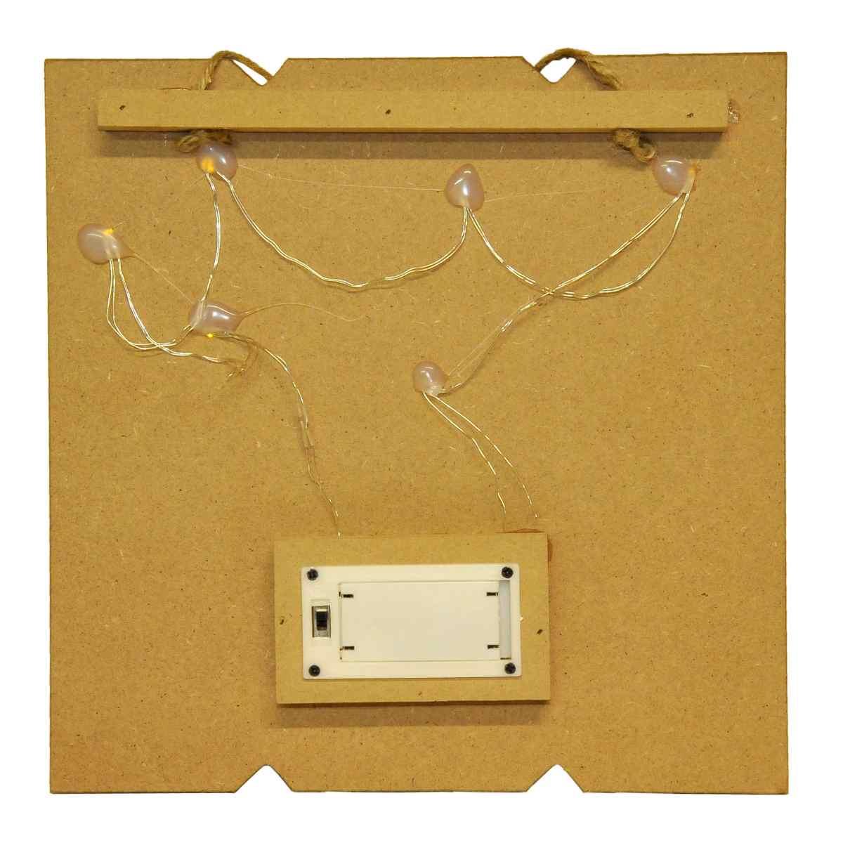 Targa Quadro Legno con Led+Furgoncino Rosso c24 | Vacchetti