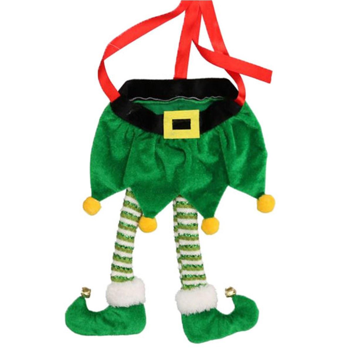 Decorazione Elfo Gambe Verde con Calze cm.29