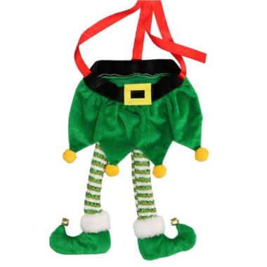 Decorazione Elfo Gambe Verde con Calze cm.29