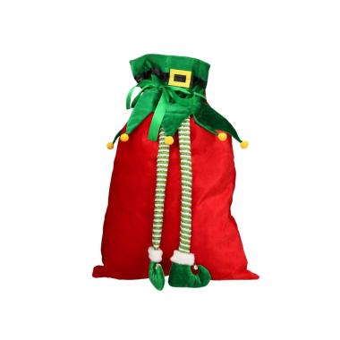 Sacco Natalizio Rosso con Gambe Elfo cm.69