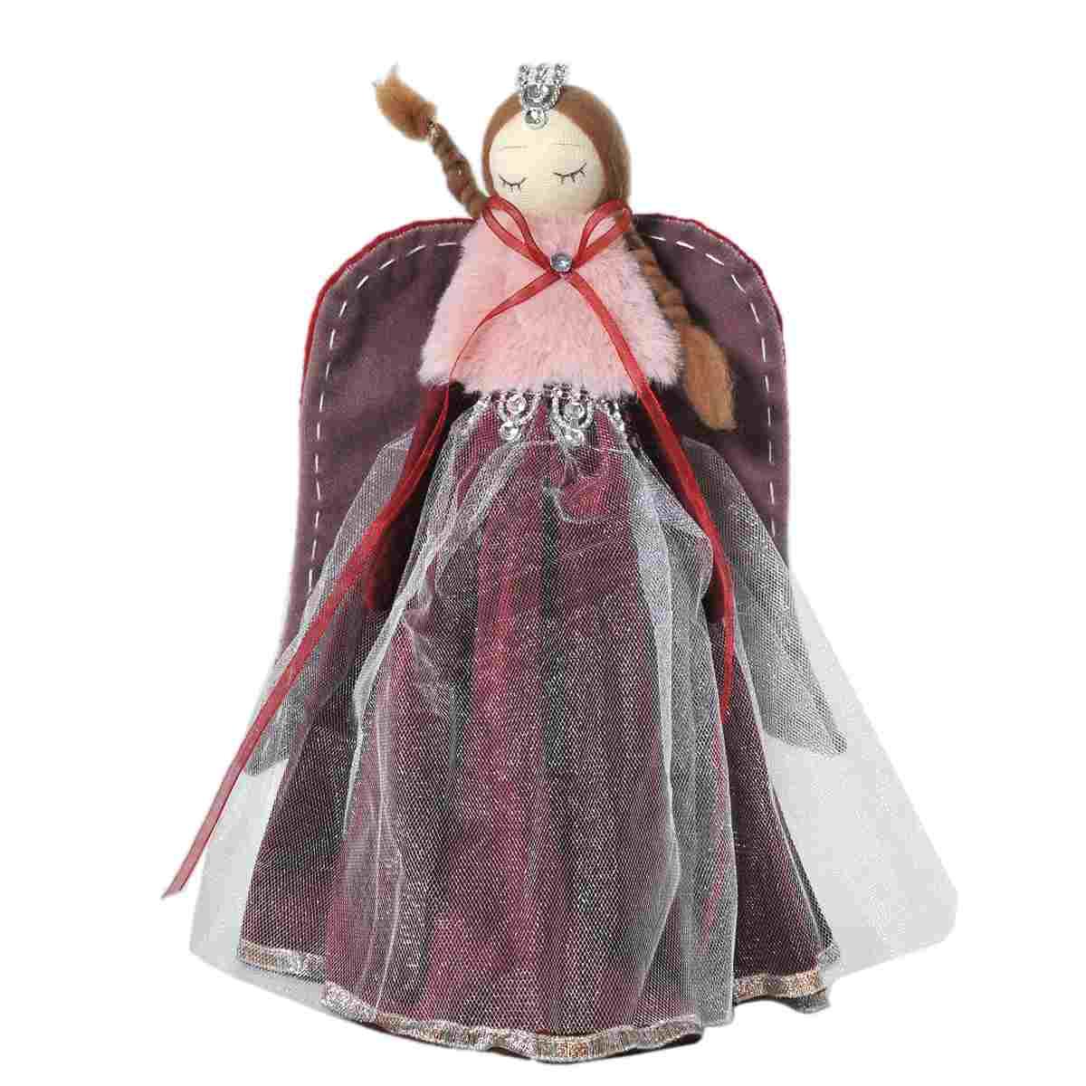 Pupazzo Angelo in Tessuto Rosa/Rosso cm.29 |Vacchetti
