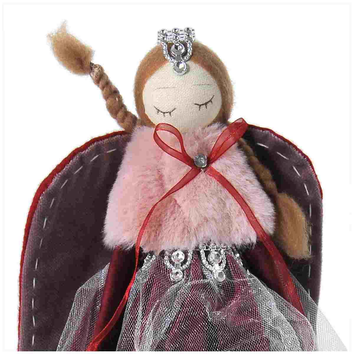 Pupazzo Angelo in Tessuto Rosa/Rosso cm.29 |Vacchetti