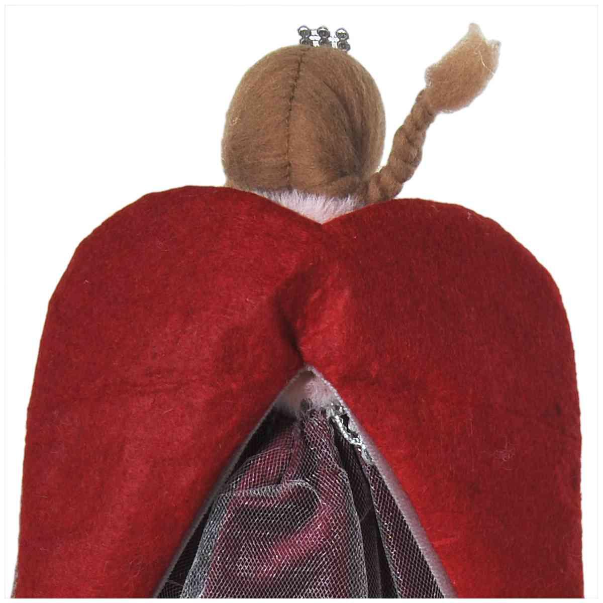 Pupazzo Angelo in Tessuto Rosa/Rosso cm.29 |Vacchetti