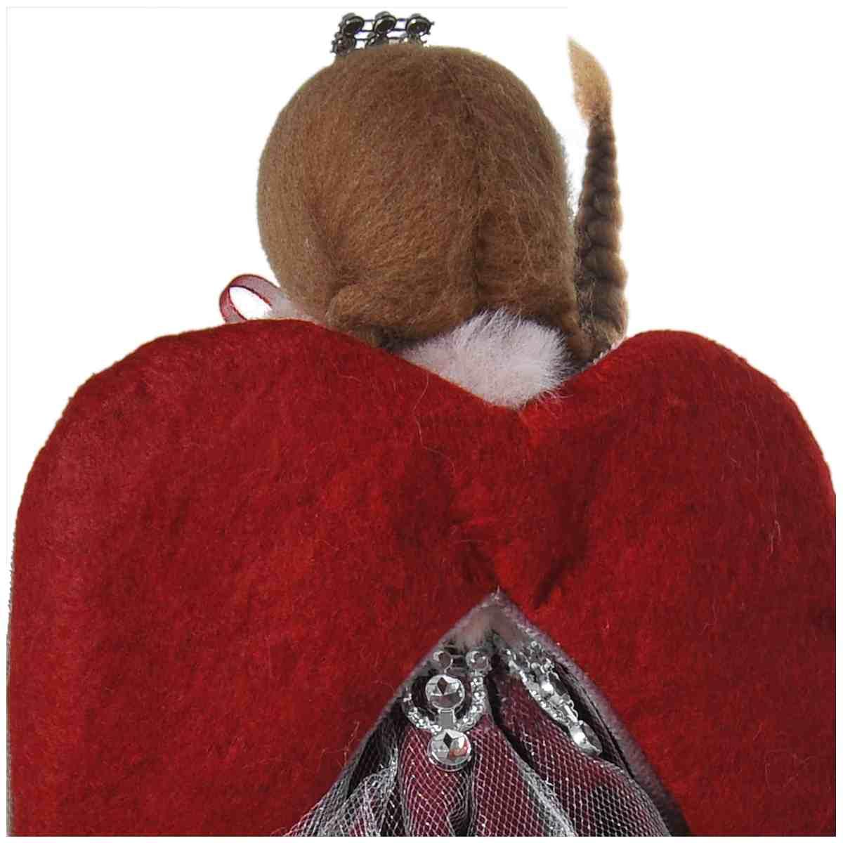 Pupazzo Angelo in Tessuto Rosa/Rosso cm.25 |Vacchetti