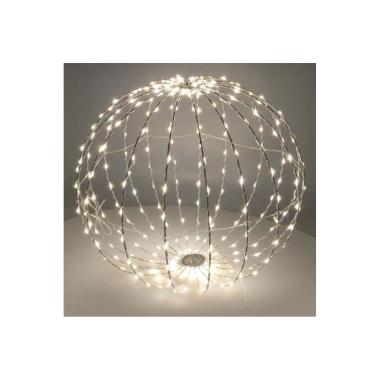 Pallina Natale Metallo cm.42 Luci LED Bianco Caldo |Vacchetti