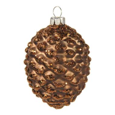 Pallina Natale Vetro Collezione cm.8 Pigna Marrone |Inge's Glass