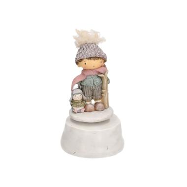 Carillon Resina Bambino con Pinguino cm.11x18